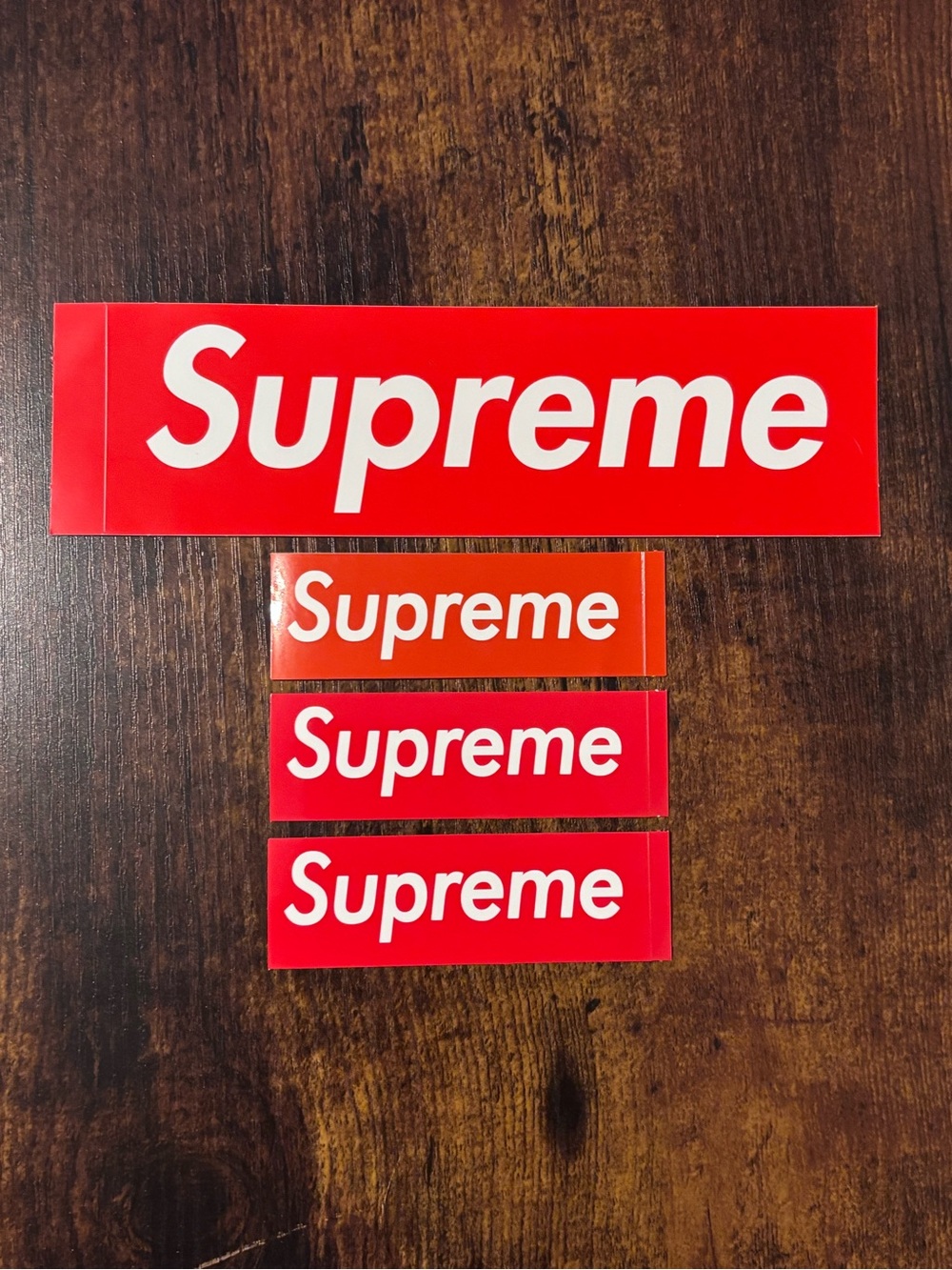 Supreme Red/White Box Logo Stickers Lot of 3 Mini FW18 + Supreme Red Box Logo NY